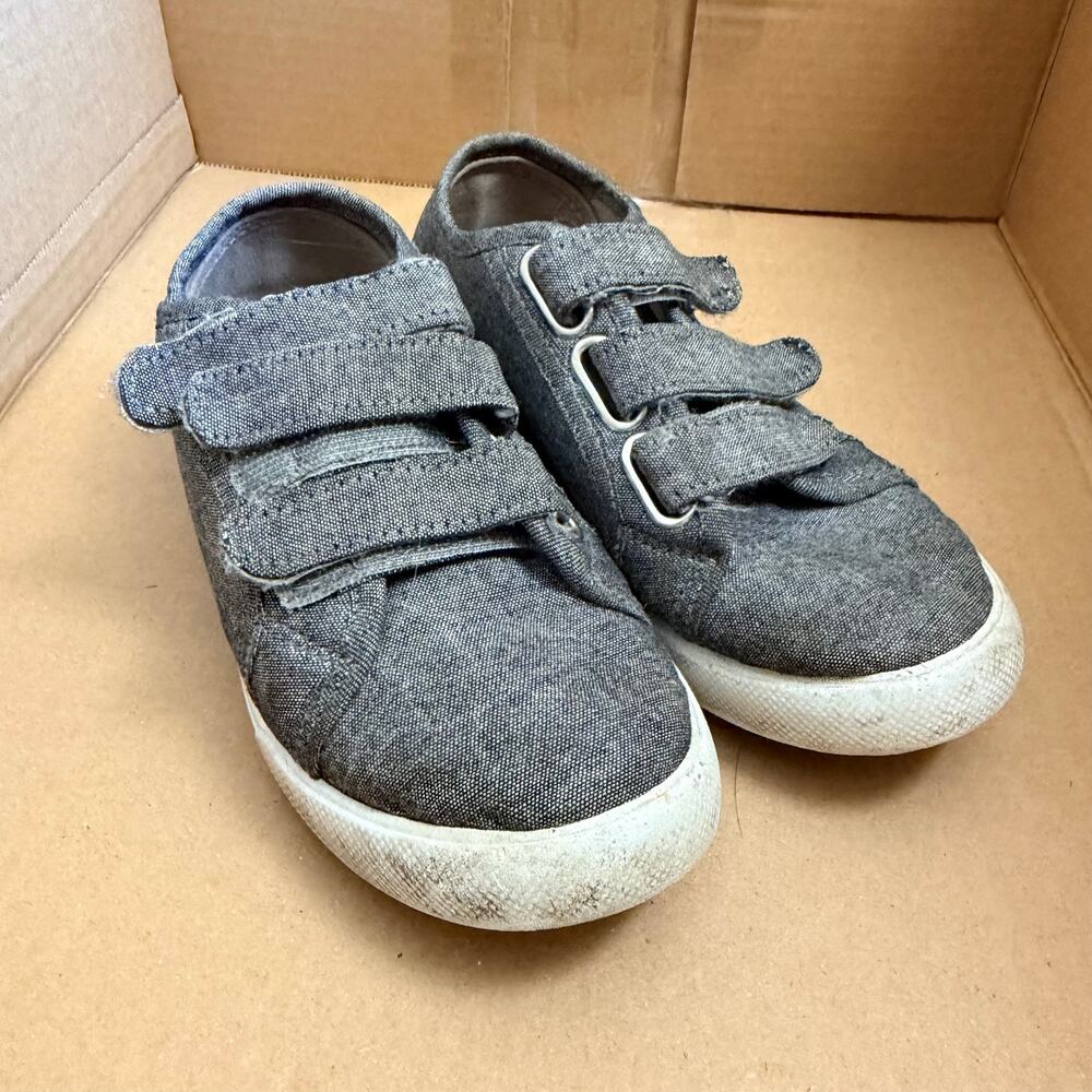 Fabkids Boys Tennis Shoes Sneakers 3 Strap Closure Gray Size 13